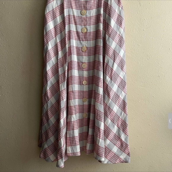 VERONICA BEARD Finn ecru checked crepe midi dress Sz M/8 - Picture 6 of 6